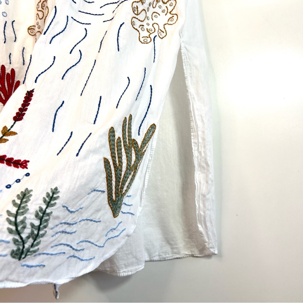 Zara Sea Motif Beach Embroidered Tunic Dress Cover-up Size XS - Picture 10 of 14